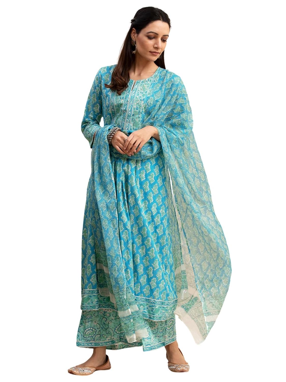 GRECIILOOKS Women Kurta Set with Dupatta for Women | Kurti Set for Women | Festive Kurta Set for Women | Regular Fit Kurta