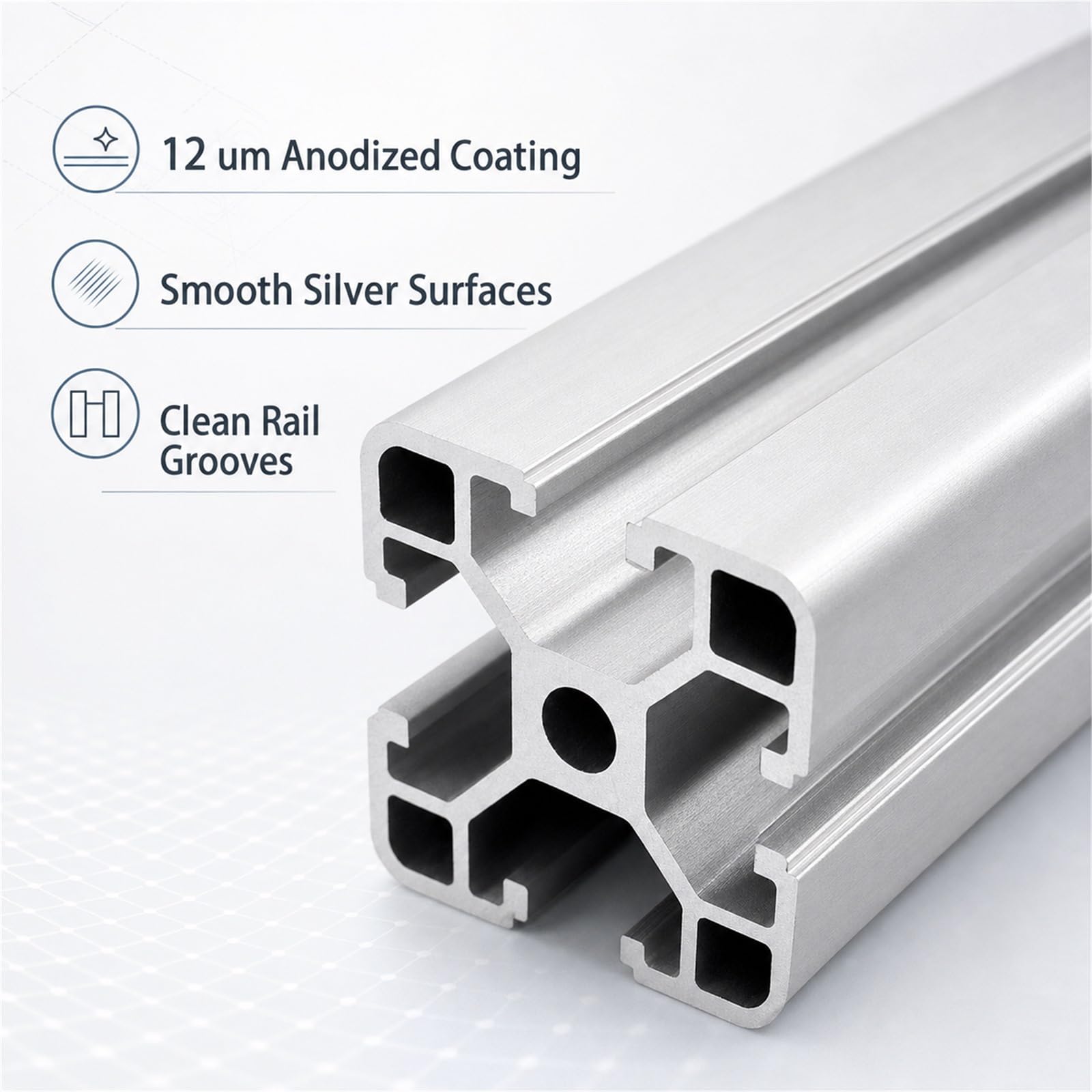 Modulare Aluminiumprofile,Aluminium Alu Profil Eloxiert,Vierkant Alu Profil,Robuste Konstruktion,Stabil Und Langlebig,FüR DIY 3D-Drucker Und CNC-Maschinen