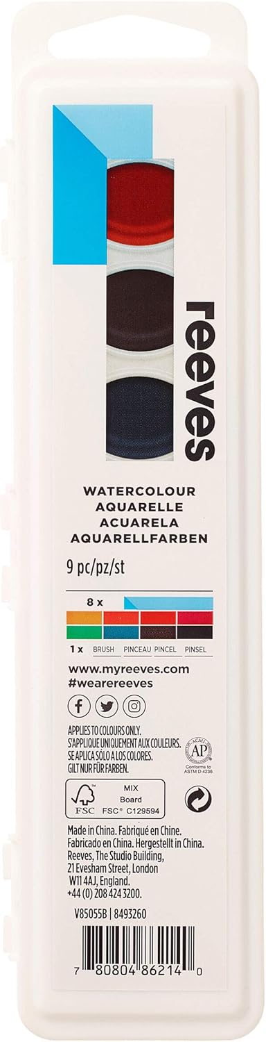 Reeves Watercolor Paint, Set of 12 Pans