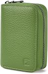 GADIEMKENSD Dual Zipper Card Wallet with RFID Blocking Huge Capacity Genuine Leather Travel Wallets Women Men Purse Accordion Card Holder Money Clip for Credit Cards Key Chain Changes Black Large