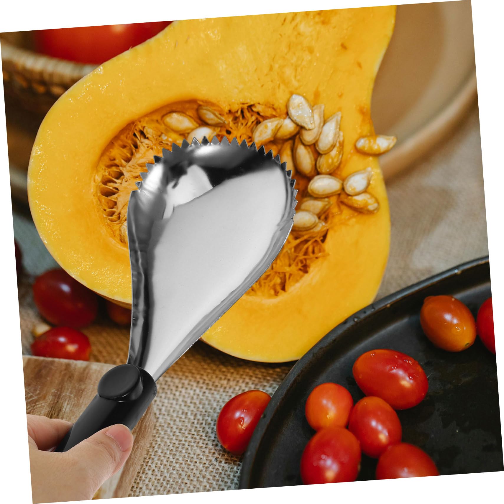 Cabilock 5 Sätze Kürbisschaufel Fruchtausstecher Kürbismarktrenner Küchenhelfer Melonenlöffel Werkzeuge Zum Schnitzen Von Kürbissen Melonenschaufel Kugeln Öffner Orange Plastik 2 Stück * 5