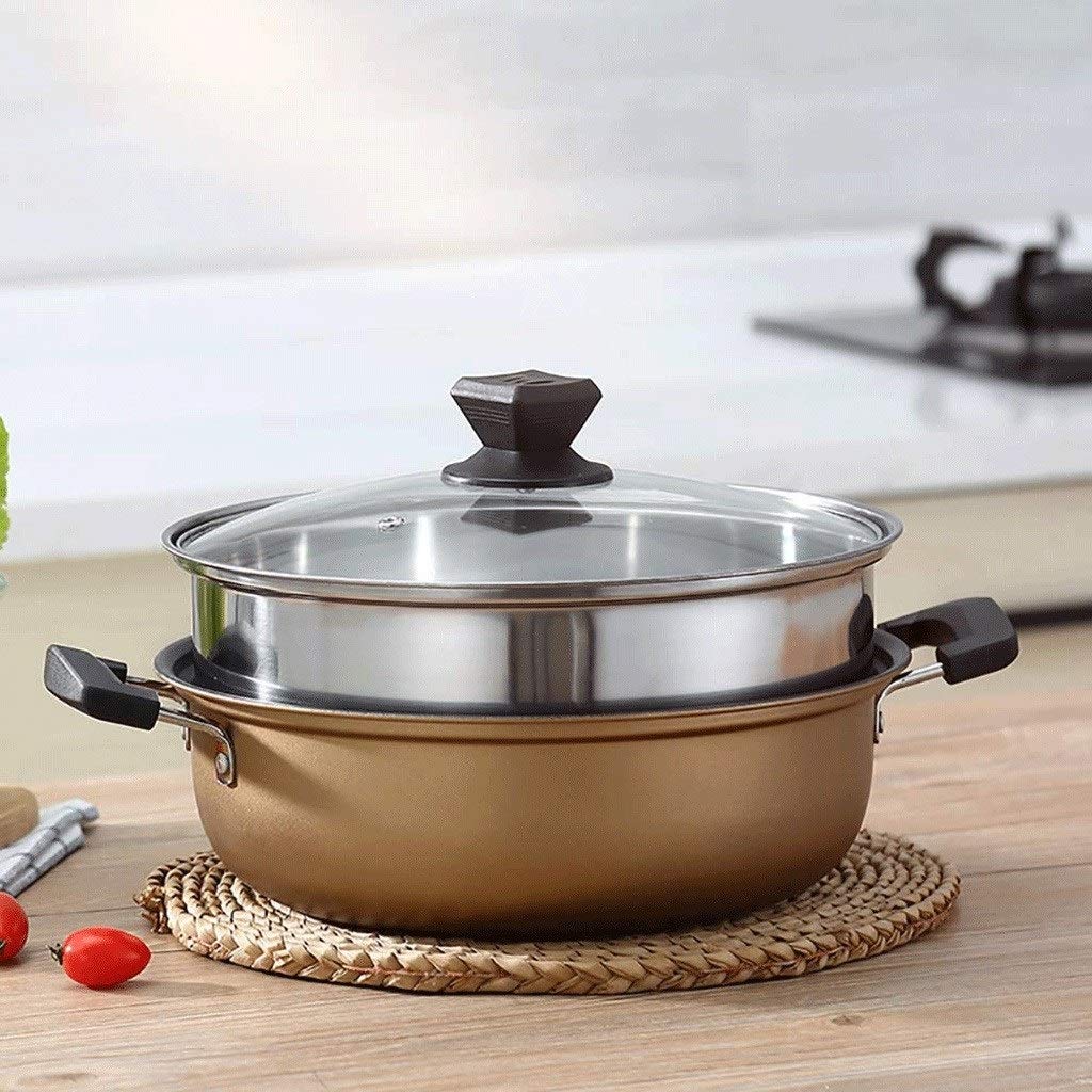 Juego de vaporera y hervidor Doble de Acero Inoxidable, Utensilios de Cocina al Vapor, Olla, Olla, Caldera Multicapa