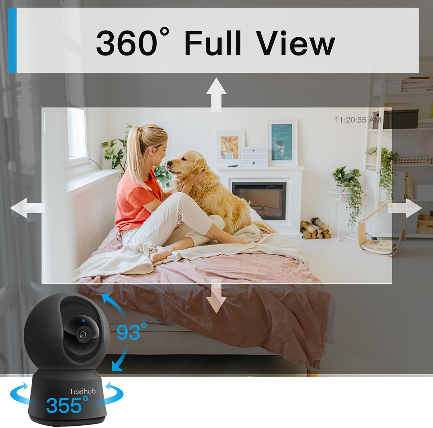 LAXIHUB camera demonstrating 360 degree view