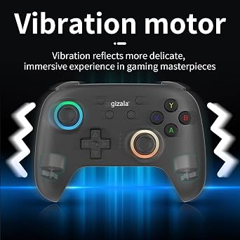gizala Kablosuz Oyun Kontrolcüsü Gamepad Hall Effect Triggers Joystick Game Controller Switch 2 / Switch/PC/Steam/Android/IOS (Siyah)