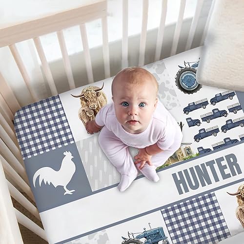 Miniatura 2 de Juego de ropa de cama personalizado para cuna de bebé para bebés, juego de ropa de cama personalizado para cuna con nombre, juego de ropa de cama de