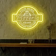 Custom Family Pizzeria Neon Sign - Personalized Acrylic LED Pizzeria Neon Light for Dining Room, Kitchen and Restaurant Decor