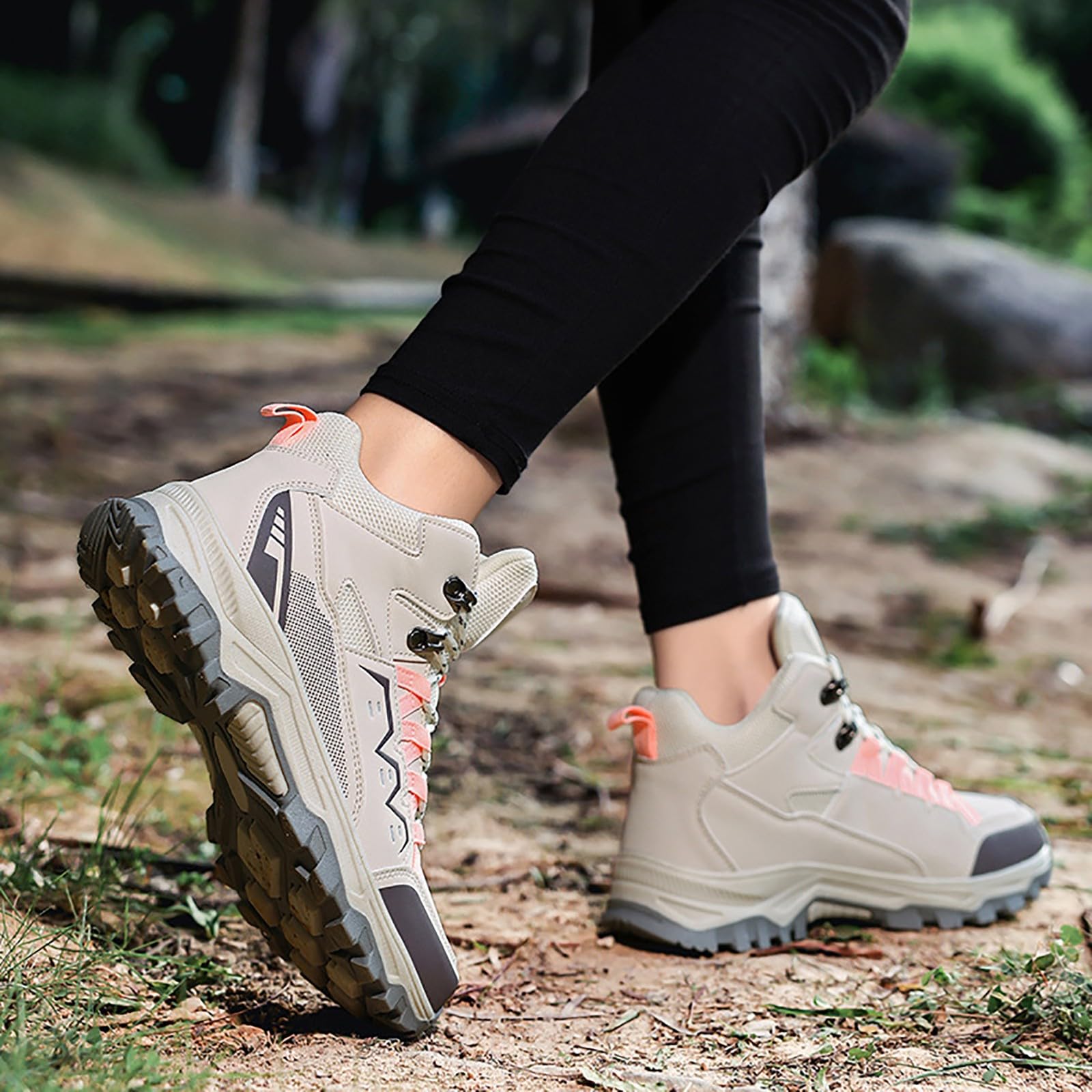 Botas de senderismo para mujer, altas, impermeables, ligeras, botas de