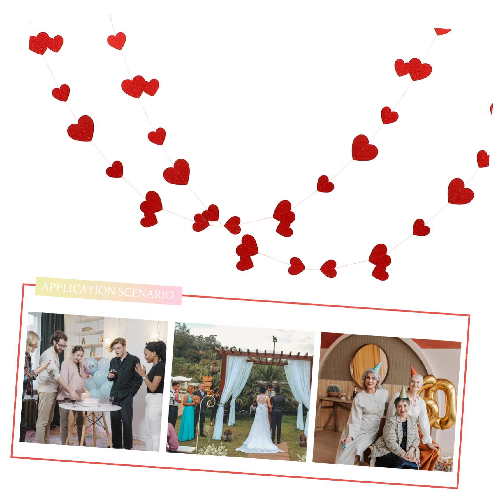 ABOOFAN 1packung Herzförmige Papiergirlande Mit Für Valentinstag Dekoration Für Hochzeiten Partys Und Romantische Anlässe Kreative Raumgestaltung Und Festliche