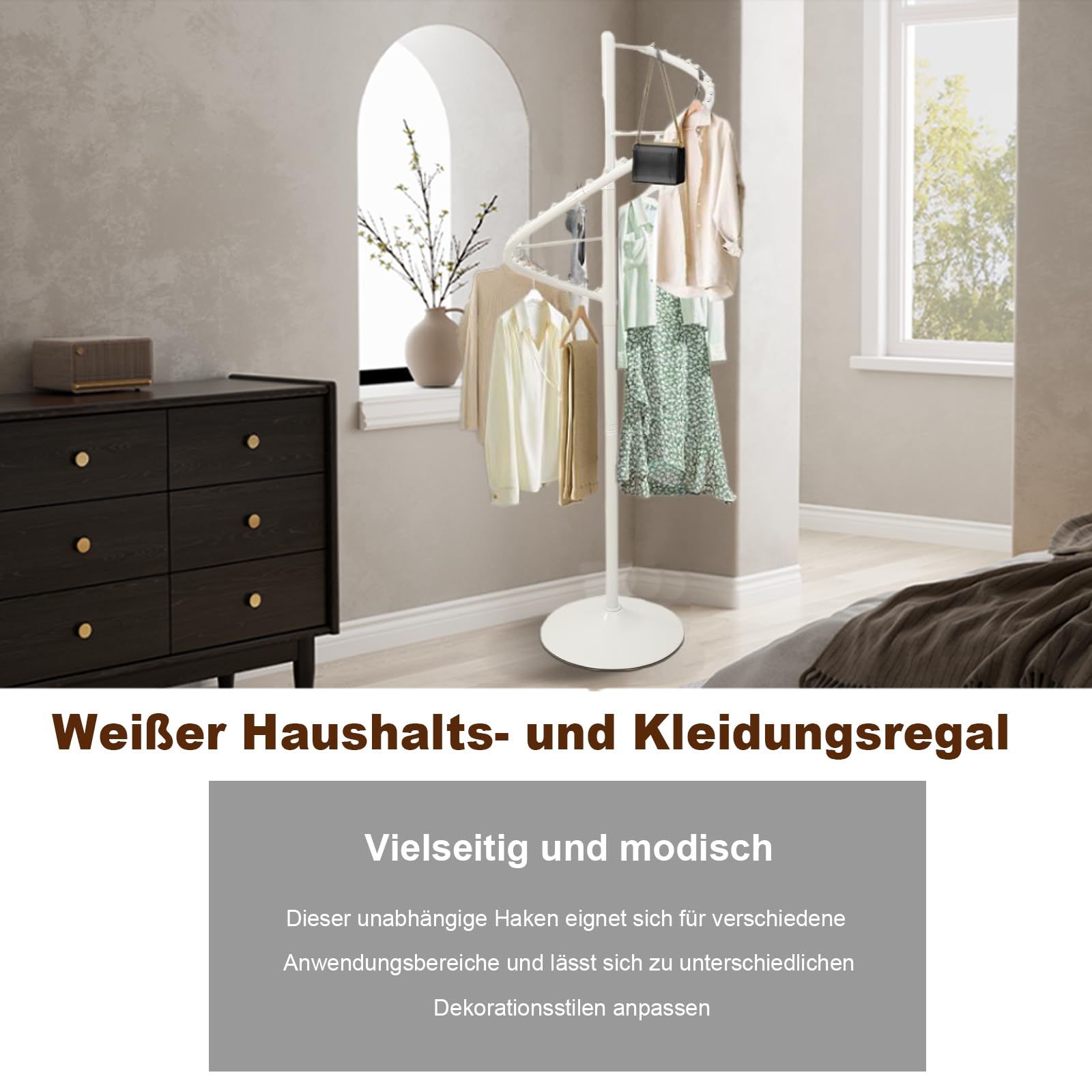 360° Drehbar Kleiderständer 180cm Spiral Kleidungsständer Kleiderstange