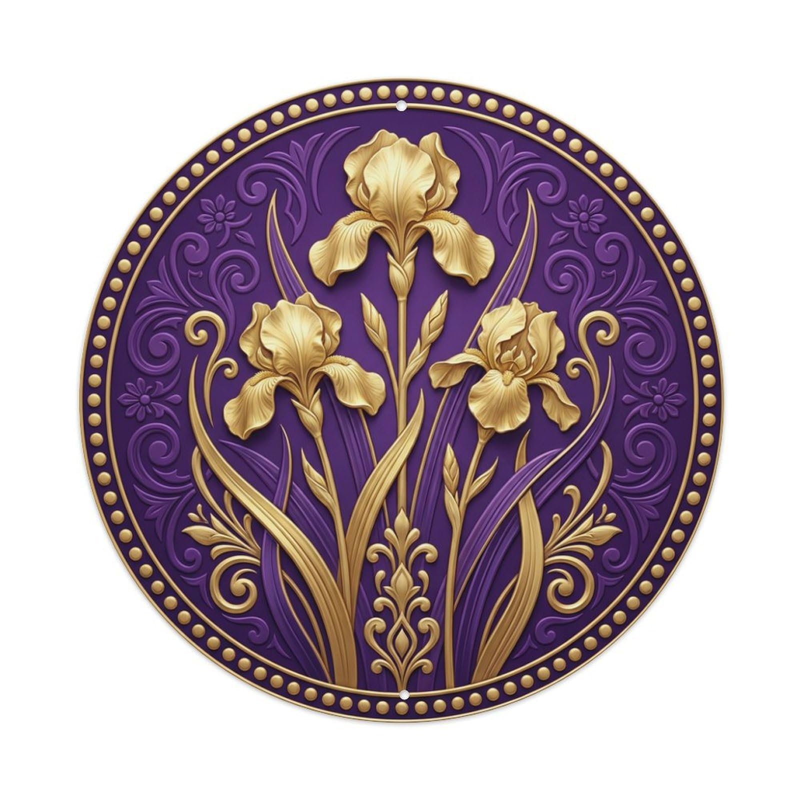 Metal Tin Sign Vintage Namaste Iris Flower Wisdom Flower Zen Yoga