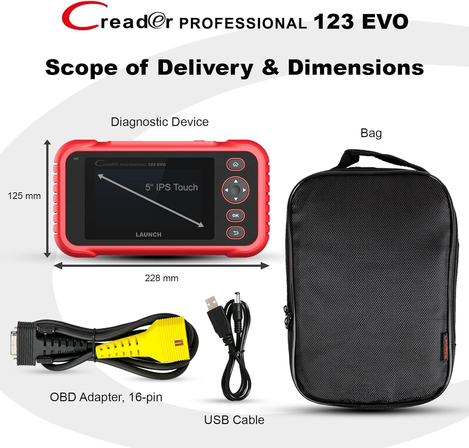 LAUNCH Europe CRP 123 EVO to na systemie Android DIY diagnostyka. Aktualizowanie oprogramowanie bezpośrednio przez WIFI, funkcje z OBD II, silnika, automatycznej skrzyni oleju, ABS i SRS itd.
