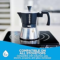 Vista 3 de GROSCHE Milano Induction Stovetop Espresso Maker Moka Pot for Greca, Induction, Electric & Gas Stoves, Dishwasher Safe Stovetop Espresso Maker 3