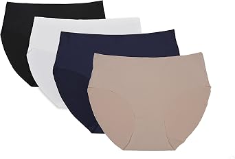 RUFINA Womens Seamless Laser Cut Bikini Briefs Soft and Comfort Underwear 885 - Pack of 4