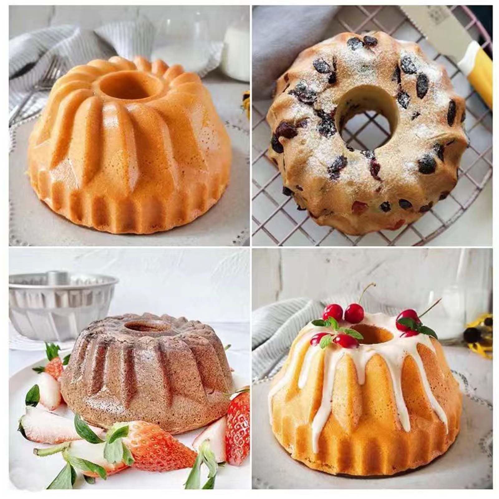 Silikonowa forma do babki, 2 sztuki, forma do pieczenia Ø 16,5 cm, babka, forma do ciasta, wysokiej jakości silikonowa forma do ciasta, wielokrotnego użytku, forma do babki i 1 szpatułka, 1 szczotka