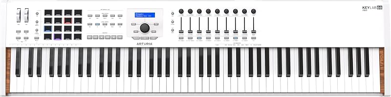 Arturia KeyLab 88 MkII 88 Key Weighted USB MIDI Keyboard Controller — Aftertouch, Velocity Sensitive, Hammer-Action, Piano Feel, With 16 Drum Pads, 9 Faders, 9 Knobs and Analog Lab V Software Included