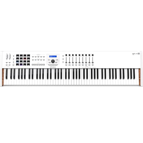 Arturia KeyLab 88 MkII 88 Key Weighted USB MIDI Keyboard Controller — Aftertouch, Velocity Sensitive, Hammer-Action, Piano Feel, With 16 Drum Pads, 9 Faders, 9 Knobs and Analog Lab V Software Included