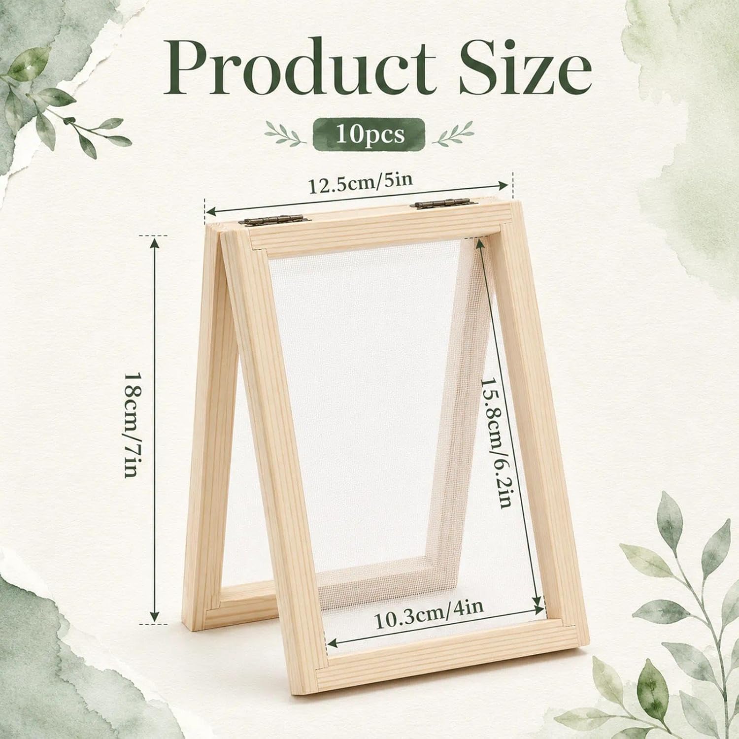 Prospura 10 Pcs Paper Making Screen Kit,5''x7'' Wooden Papermaking Supplies