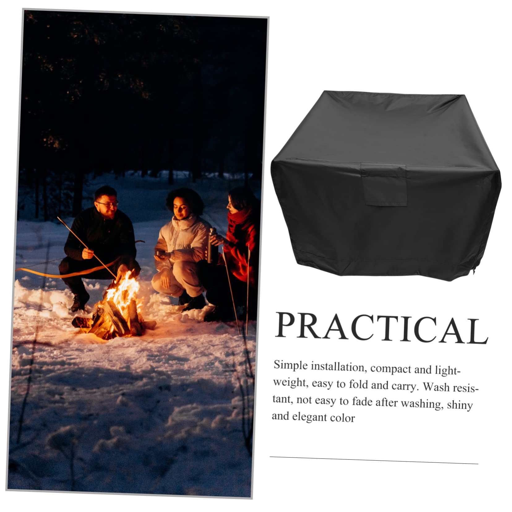 Funda para Barbacoa Exterior de Tela Oxford 420d, Negra | Cordón de Ajuste, Plegable y Ligera, Resistente al Lavado, Uso al Aire Libre