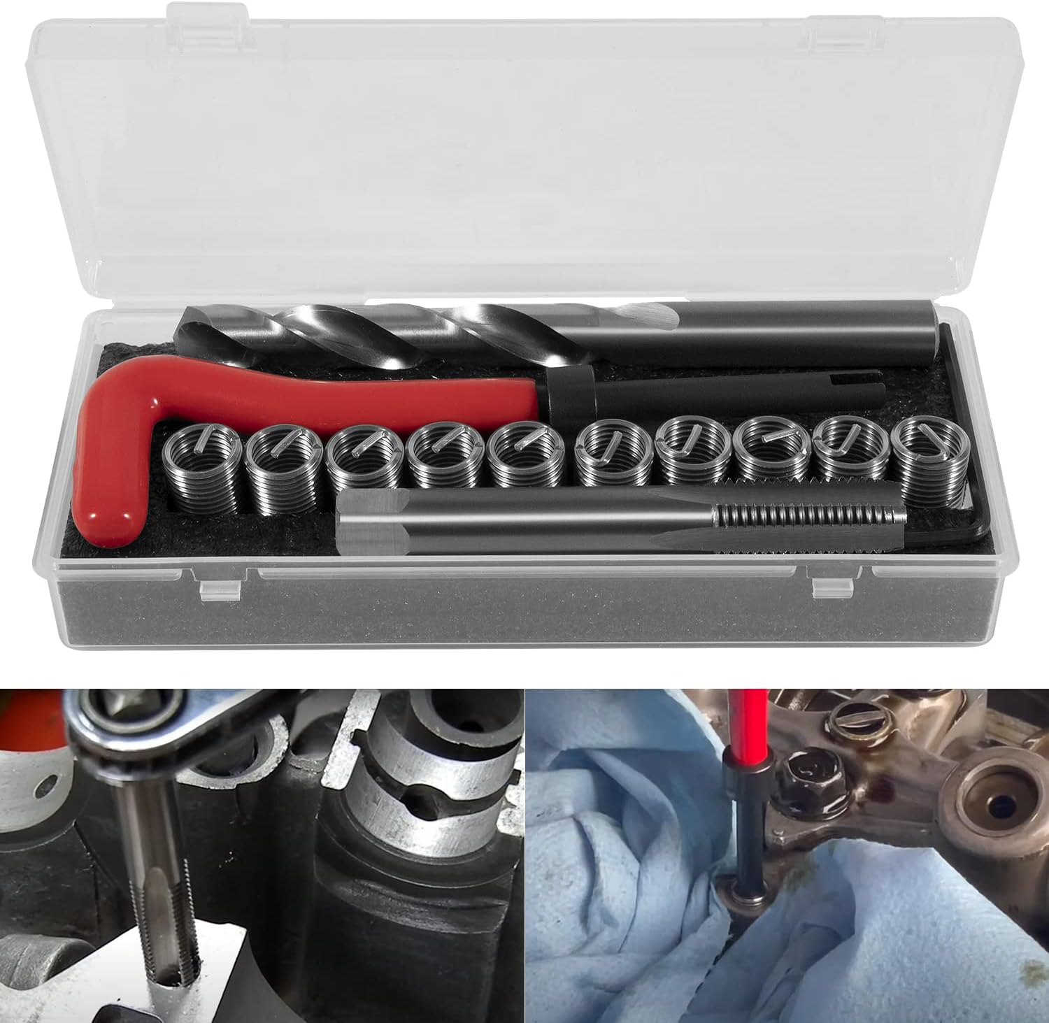 1420 Head Thread Bolt Repair Tool Kit M11.5mm x 1.5 Engine Cylinder Head Repair Kits Compatible with Honda B16 CR-V Accord Element RSX, Toyota