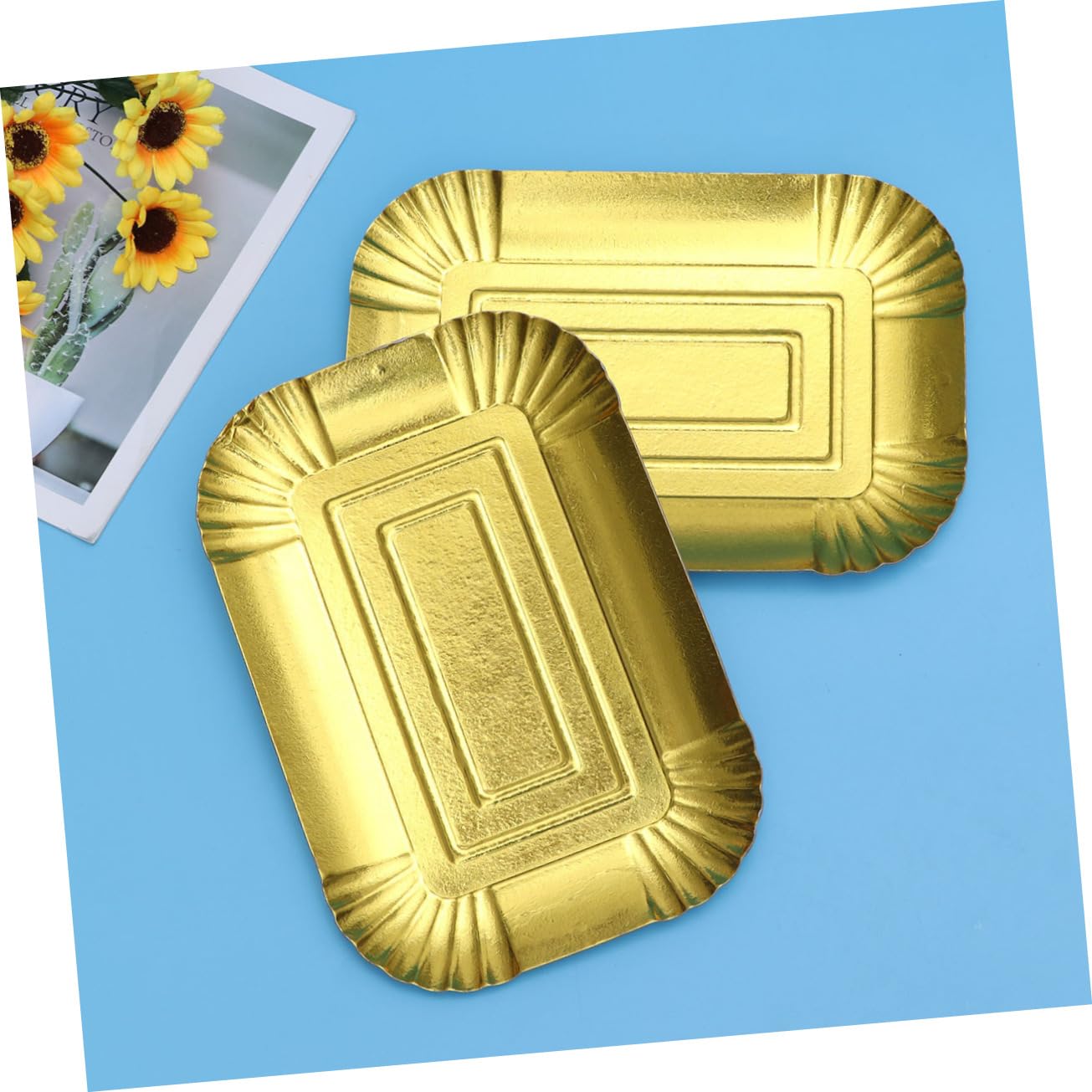 Beaupretty Assiettes Jetables Dorées en Papier Aluminium Design Simple Lot de 10 Pièces pour Vaisselle de Fête et Repas Décoratifs