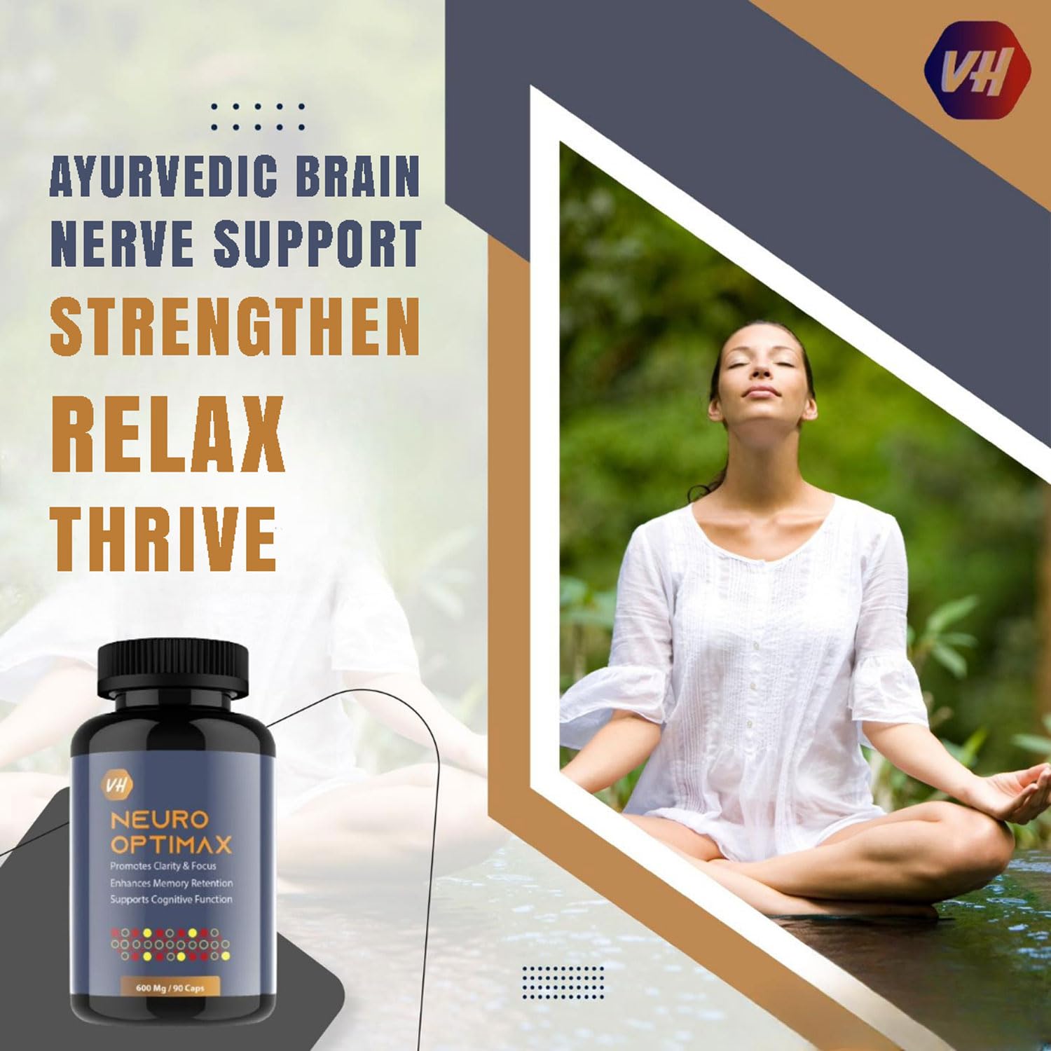 Vitaminhaat Neuro Optimax | Brahmi Bacopa 50%, Ashwagandha, Shankhpushpi & Clitoria Ternatea | Boosts Memory, Focus & Concentration | Support Brain Fog, Anxiety & Depression | 640 Mg | 90 Caps — Amazon image 5