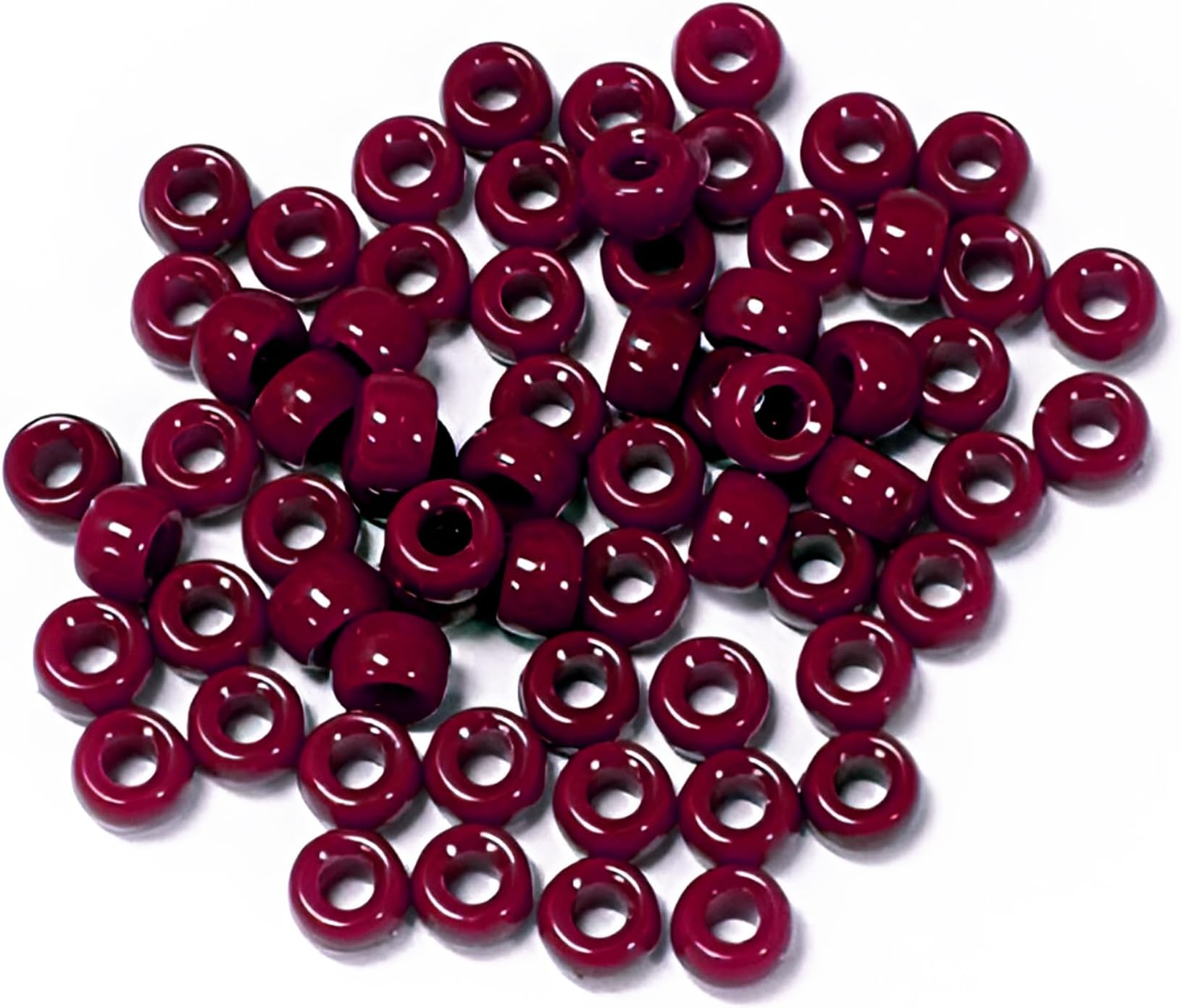 Mini Pony Beads, Easy-to-Use Reusable Jewelry-Making/Bracelet Beads for Art, Craft Decorations & More, 6.5 x 4mm Beads, Crafted in The USA, Opaque Maroon, 1000 pcs (Pack of 1)