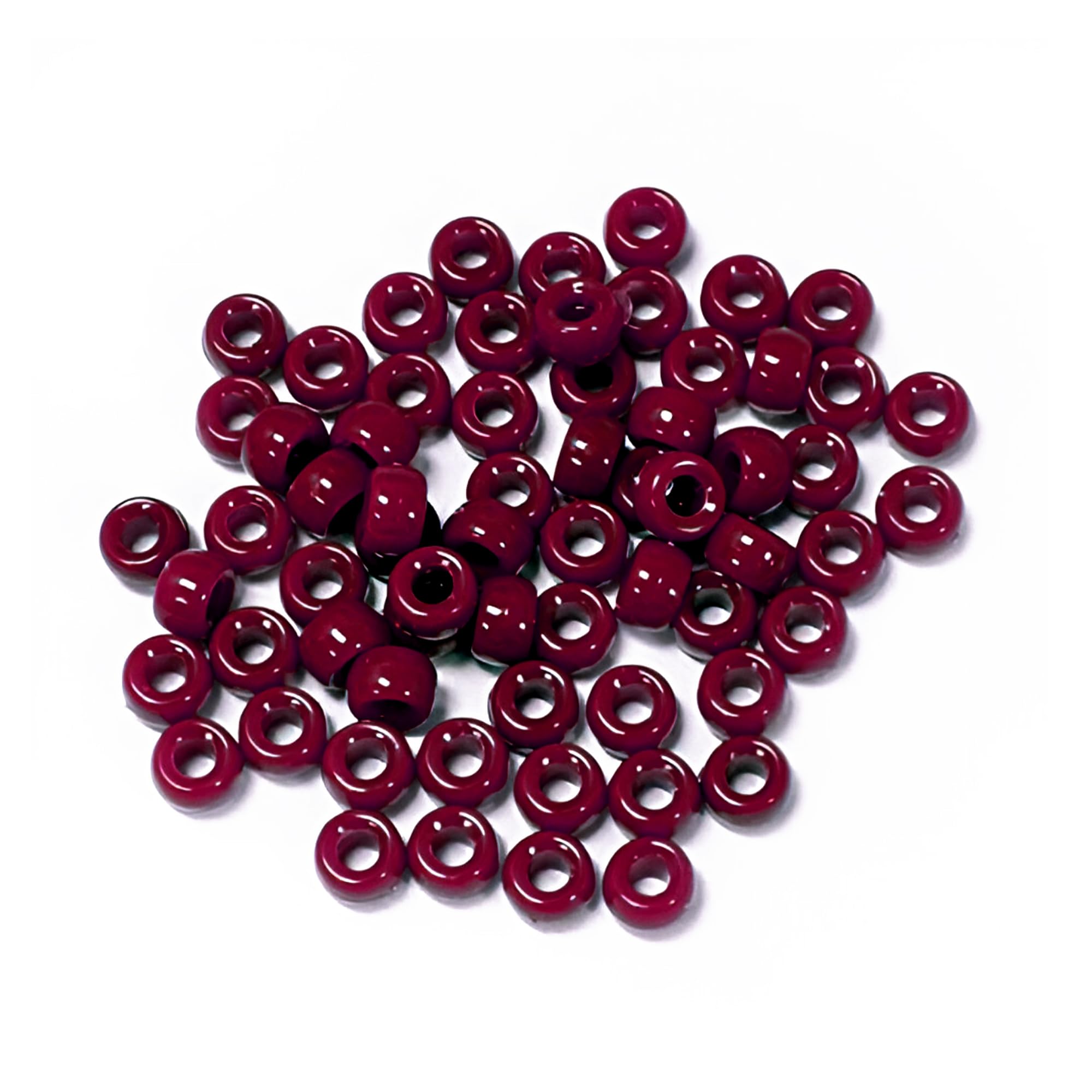 Mini Pony Beads, Easy-to-Use Reusable Jewelry-Making/Bracelet Beads for Art, Craft Decorations & More, 6.5 x 4mm Beads, Crafted in The USA, Opaque Maroon, 1000 pcs (Pack of 1)