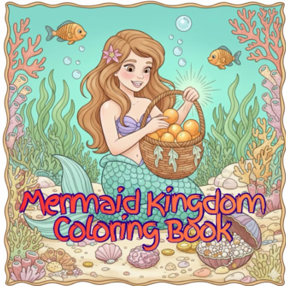 Mermaid Kingdom Coloring Book: Cute Magical Mermaids for Kids