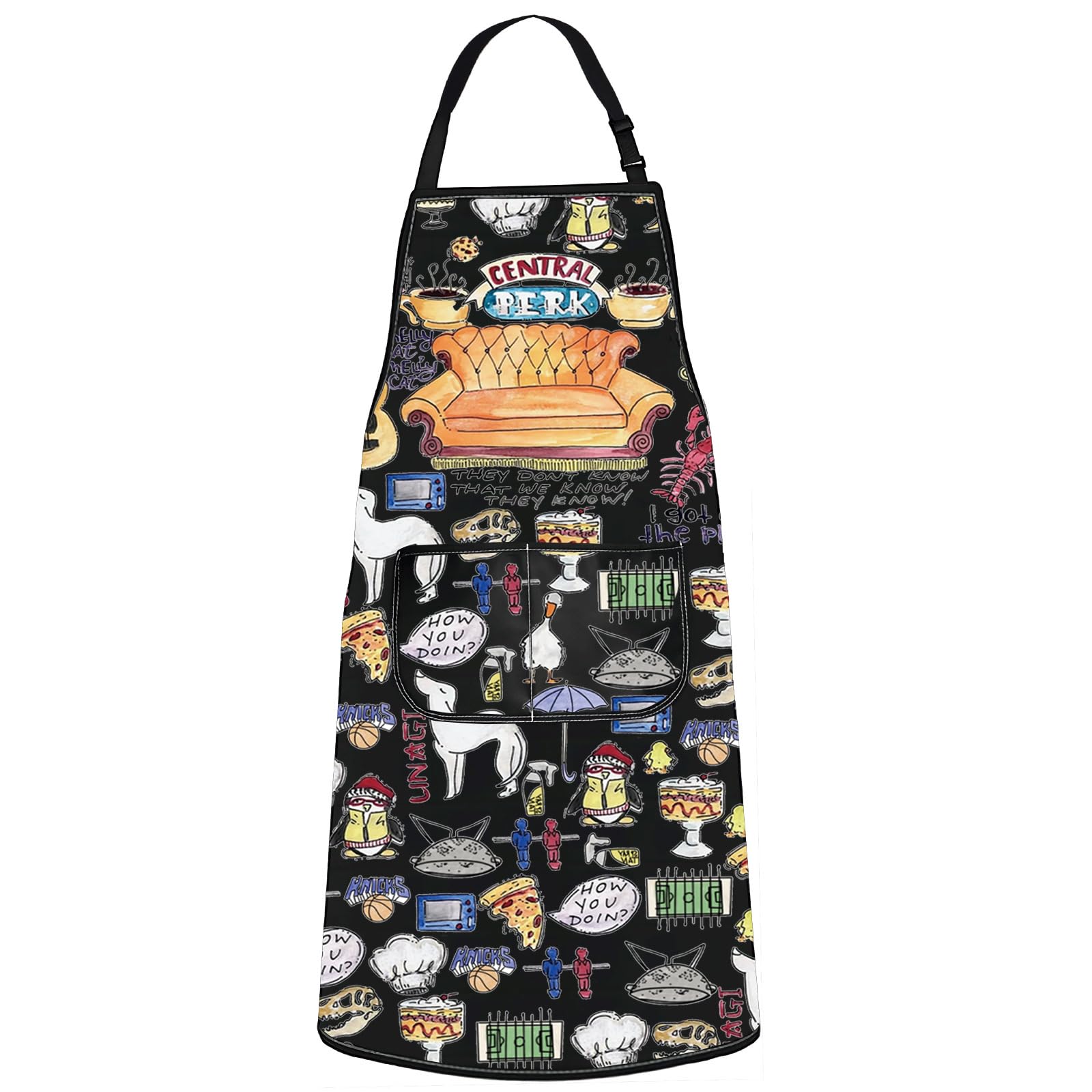 WZMPA Delantal de cocina para amigos, programa de televisión, chef, regalos para amigos, Central Park, delantal, ajustable, para amigos, programas de televisión