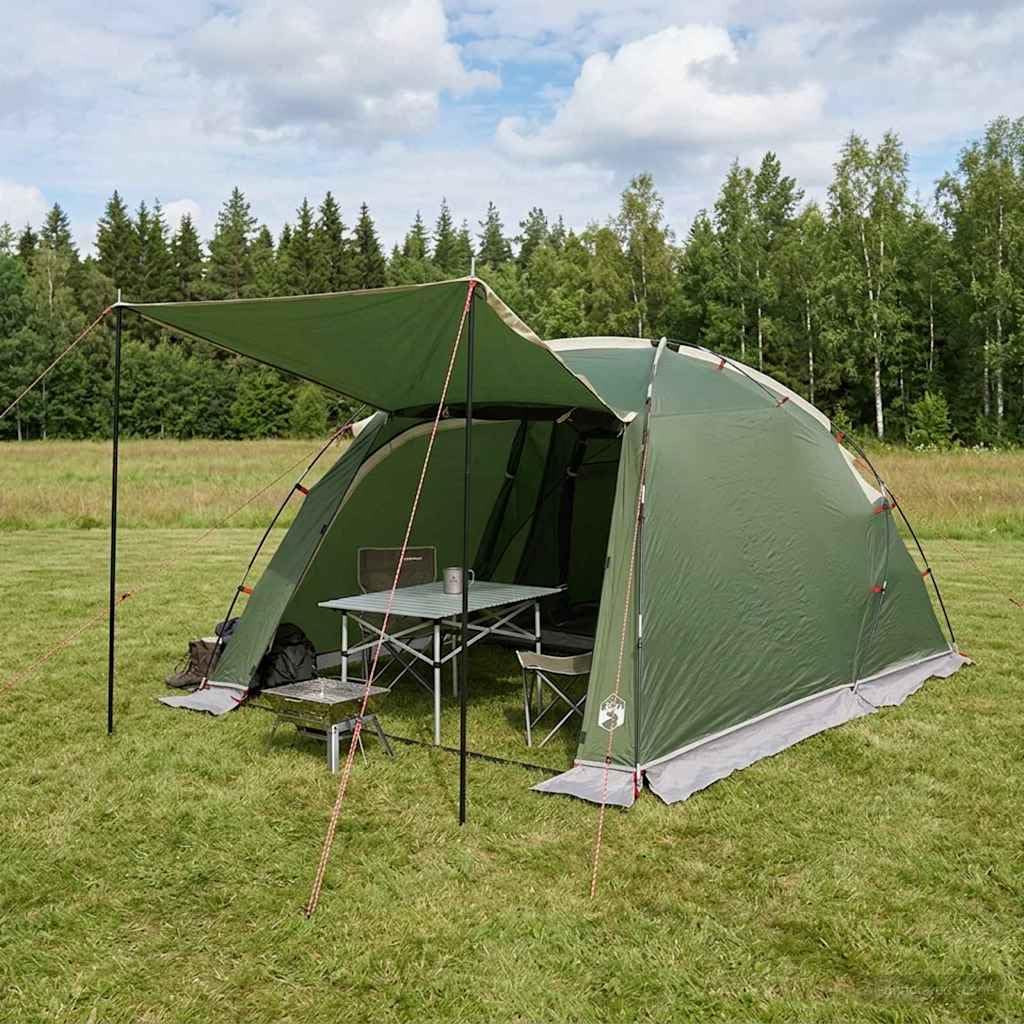 Tienda de campaña verde 361 x 235 x 147 cm poliéster Camping