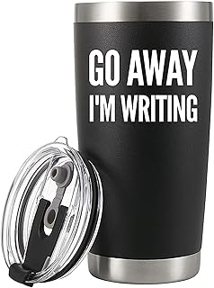 Panvola Go Away, I'm Writing Vacuum Insulated Tumbler Writer Gifts Sarcastic Funny Author Novelist Poet Scriptwriter Journ...