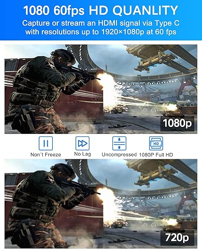 Miniatura 4 de YCBUENO Tarjeta de captura de video - Tarjeta de captura de 4K a 60Hz a tipo C Full HD 1080P60fps para transmisión en vivo, DSLR, dispositivo de