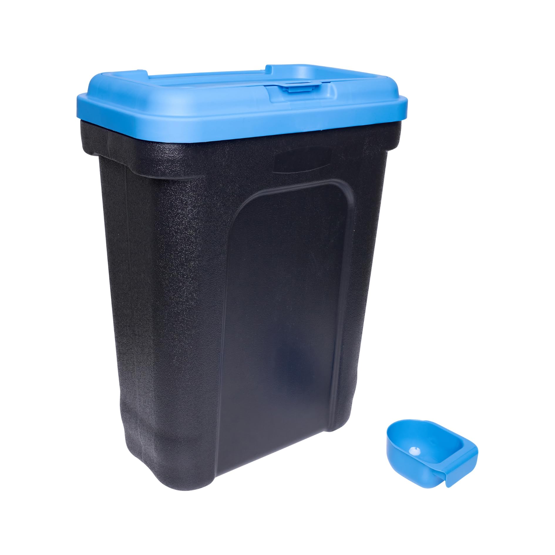 Large 30L Pet Food Storage Container with Scoop – Airtight Dry Food Bin with Flip-Top Lock, Durable Plastic Pet Food Tub for Dog, Cat & Animal Feed (15kg Capacity) (Blue)