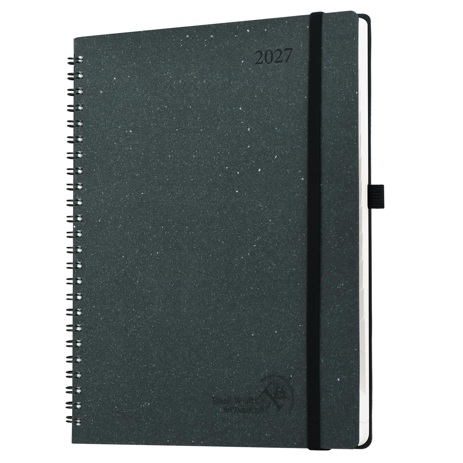 POPRUN Diary 2027 Week to View Approx. A4 Recycled Materials Spiral Diary โ image 1