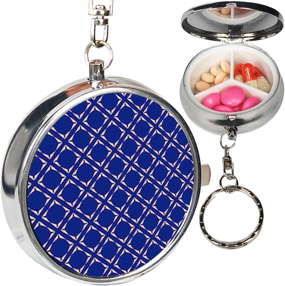 Portable Metal Pill Organizer Keychain Case Stash Box with