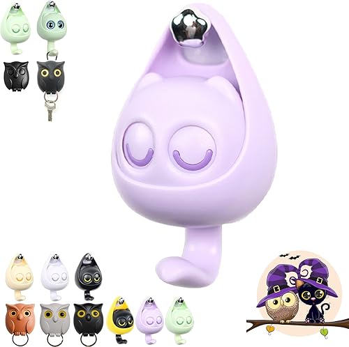 Miniatura 10 de Llavero de búho nocturno, llaves de soporte para llaves, llave de pared magnética de búho nocturno, lindo soporte para llaves de búho, creativo y