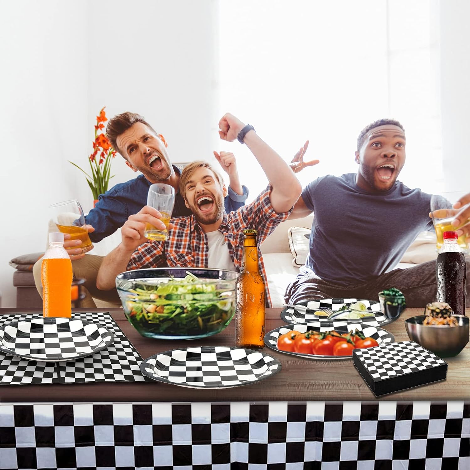 180Pcs Race Car Party Supplies Paper Plates and Napkins Serve 60 Disposable Tableware Set for Birthday Party Decorations Game Day Family Holiday Sports Events - Image 7