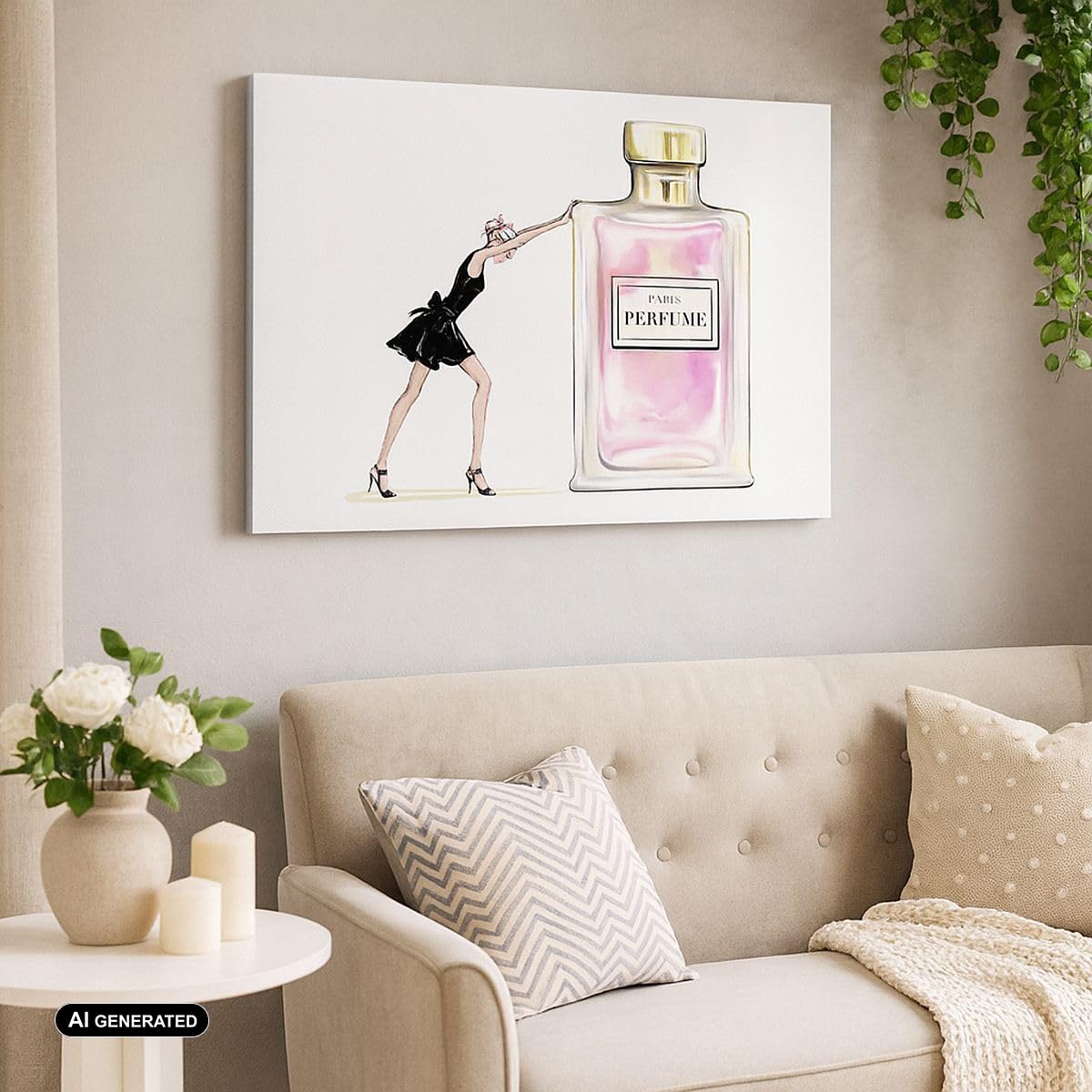 ARTTOR Wandbilder Dekoration Wohnzimmer Mode Frau Parfüm Bilder auf Leinwand 120x80cm Leinwandbild Schlafzimmer Küche Deko Wand Kunstdruck Art Groß XXL Wanddeko Bild Wall Decor Canvas AA120x80-4128