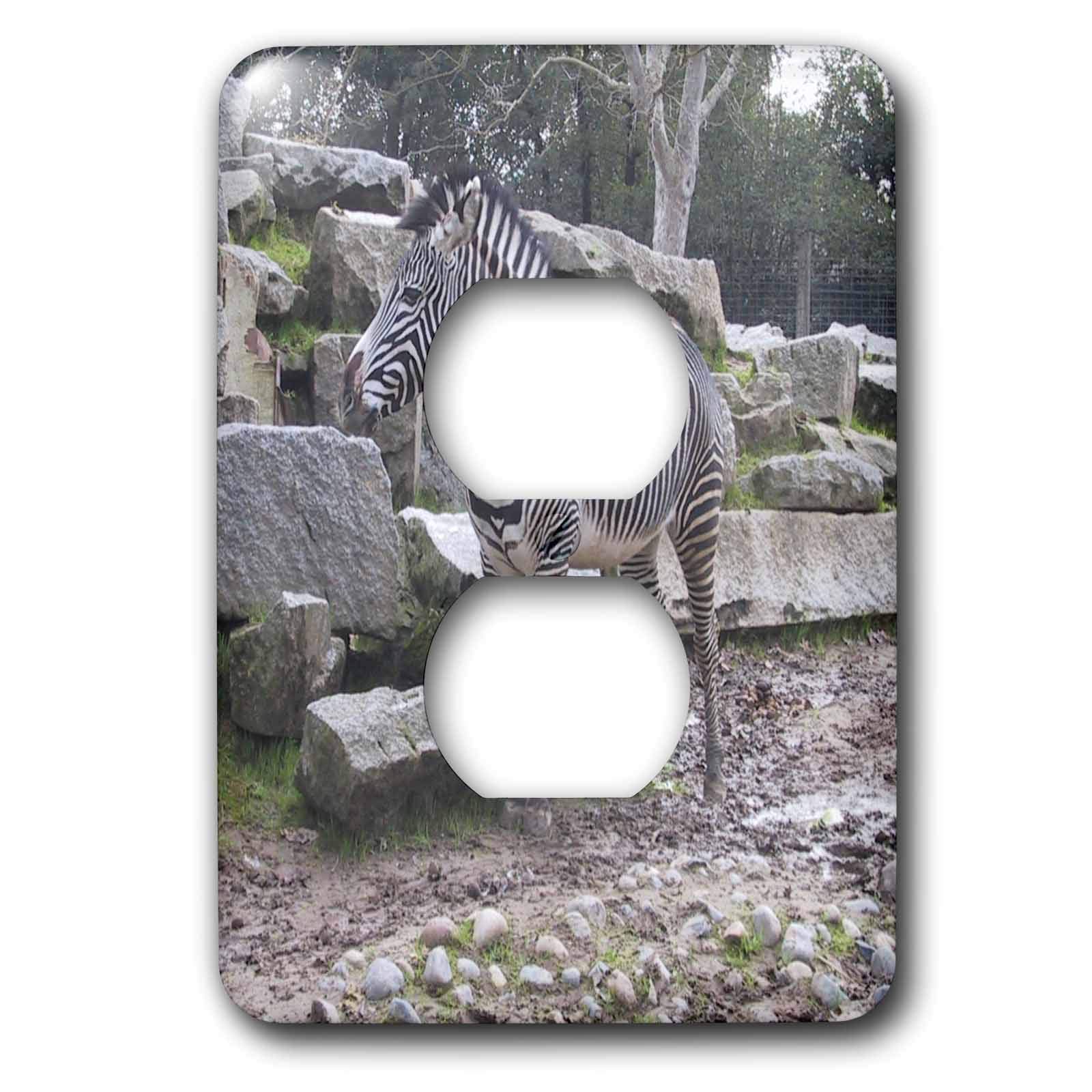 Cache prise Zebra 2 3dRose lsp_23695_6 double pour décoration murale