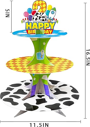 Miniatura 7 de Cartoon Story - Soporte para cupcakes de 2 cartón soporte para torre de postre para decoración de cumpleaños baby shower