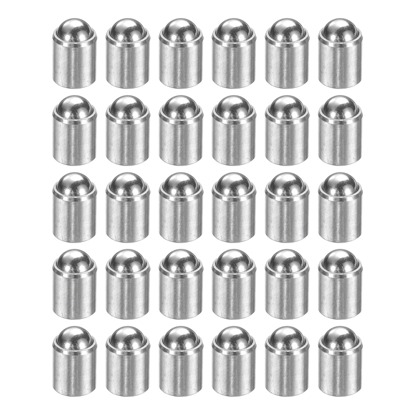 sourcing map 30pcs Ball Point Spring Plungers 6x7mm 304 Stainless Steel No Step Positioning Beads Ball Spring Plungers Ball Catch Latch for Door Cupboard Mechanical Devices Furniture