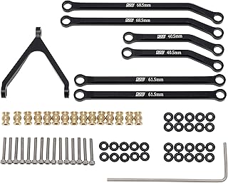 DKKY CNC Aluminum High Clearance Chassis Links for 1/24 RC Crawler LWB 133.5mm Axial SCX24 AXI90081 Deadbolt AXI00004 B17 (Black)