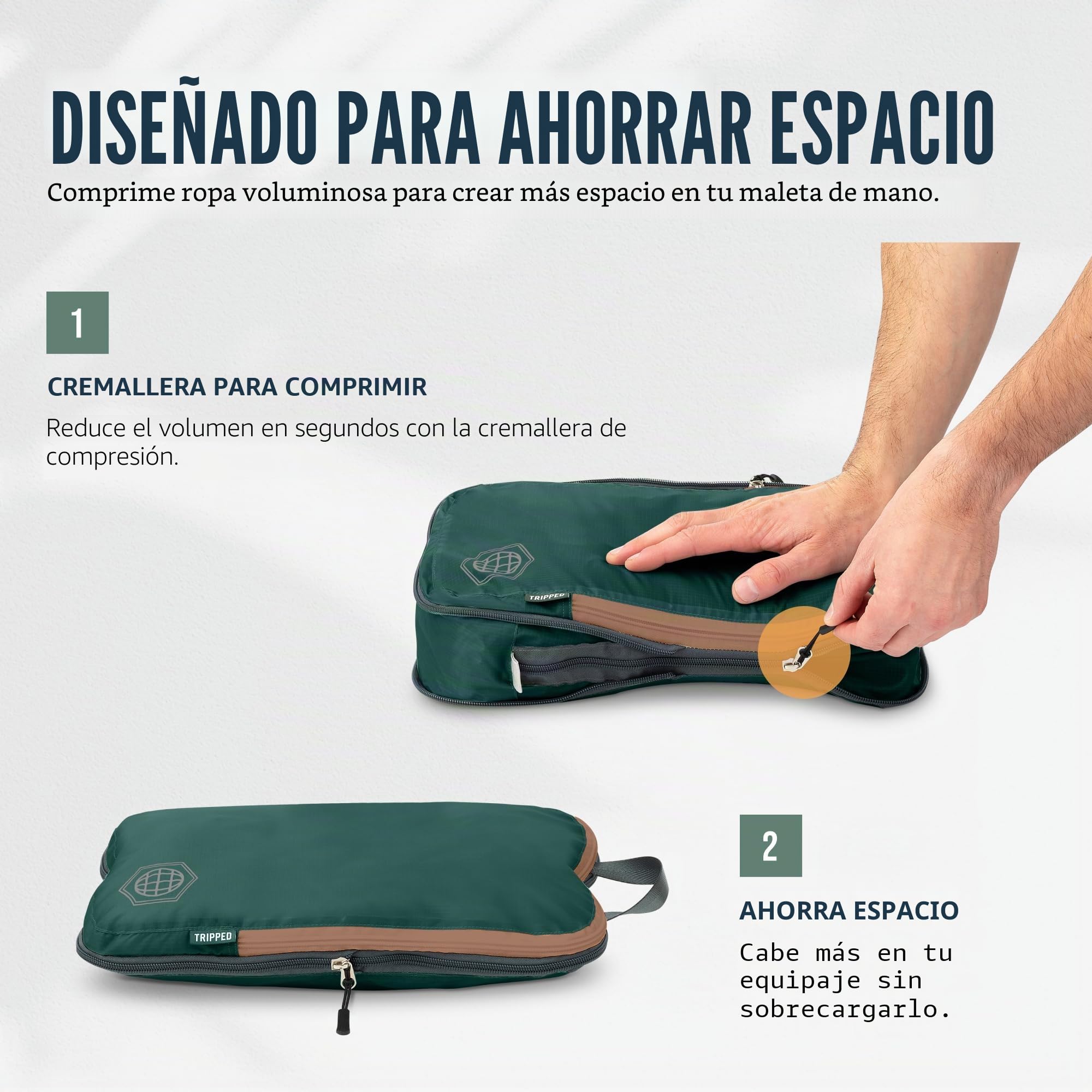 TRIPPED Travel Gear - Juego de bolsas de compresión para viaje, en forma de cubo, ligeras y duraderas, para maletas, 6 Piece, Classic