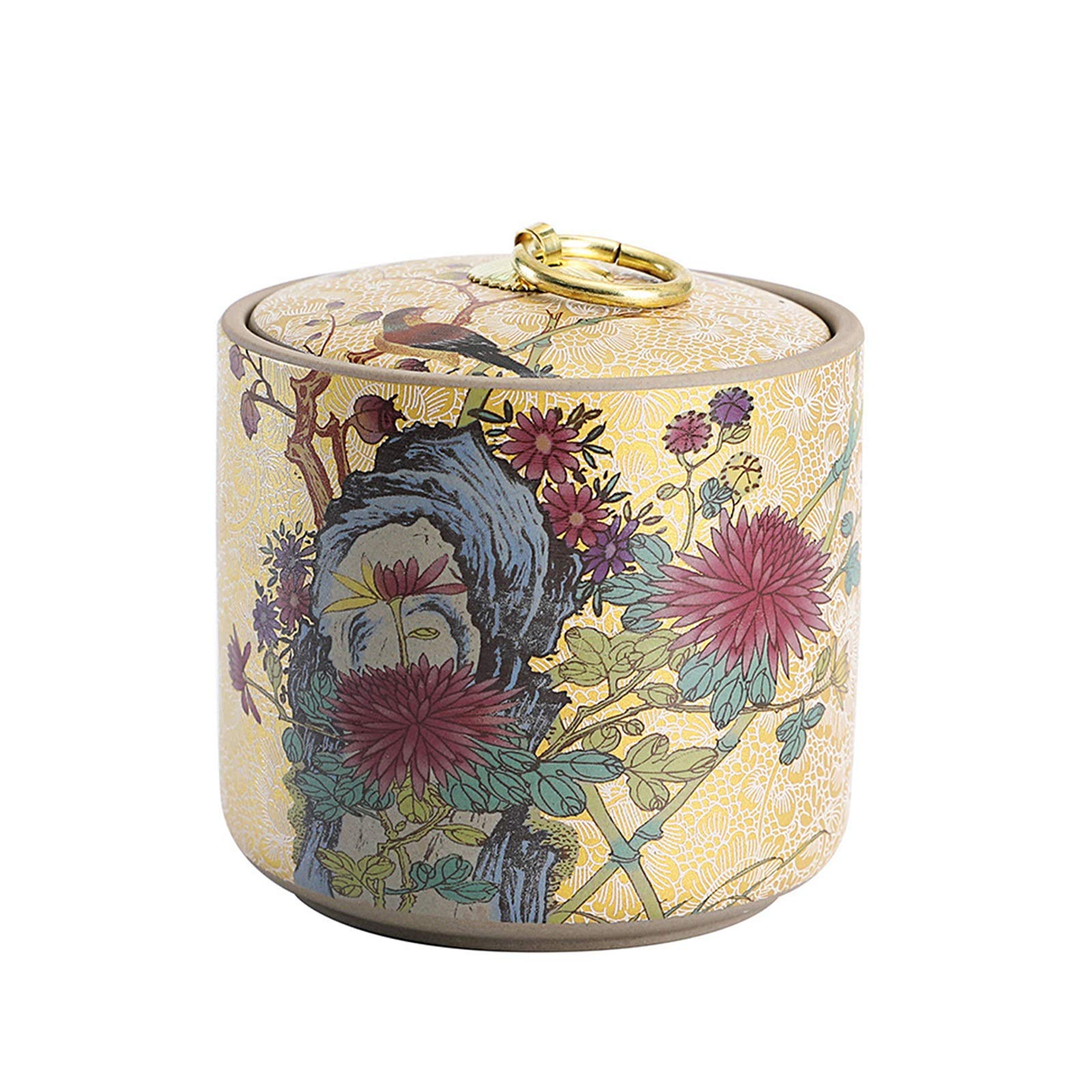 FZYOZZDPASL Ceramic Tea Canister Creative Tea Cans Ceramic Small Storage for Coffee, Spices(Yellow)