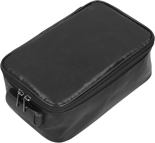 Miniatura 7 de Zerodis Caja de archivos ignífuga con cerradura, caja de almacenamiento de archivos, caja de archivos portátil, gabinete de archivos para oficina en