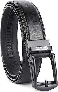 Genuine Leather Belt for Men, Premium Leather Belt with Auto Lock mechanism, Mens Belt Leather Branded with Slide Lock for Everyday Wear Price in India