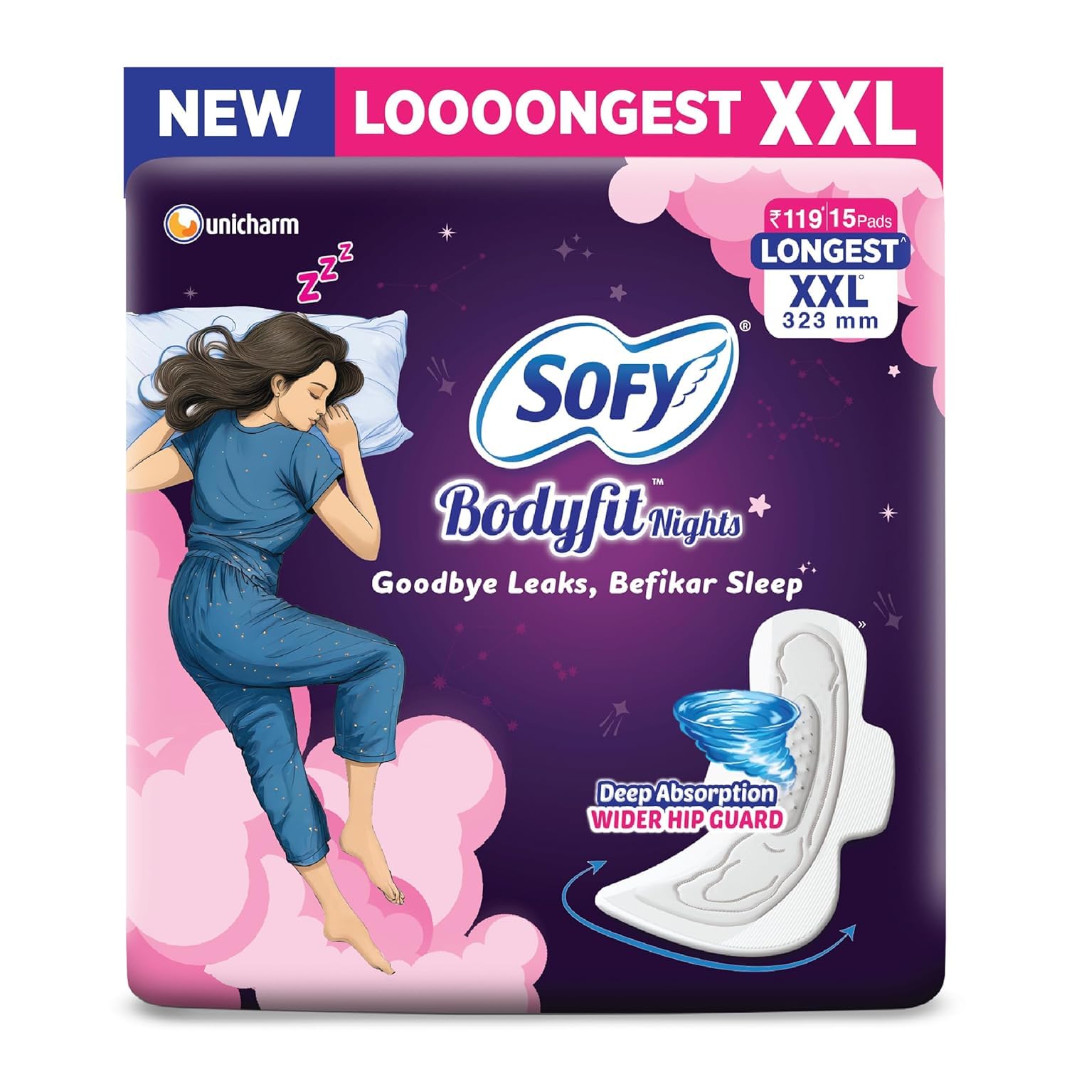 SofyCool Super Value Pack Sanitary Pads, XL, 54 Count