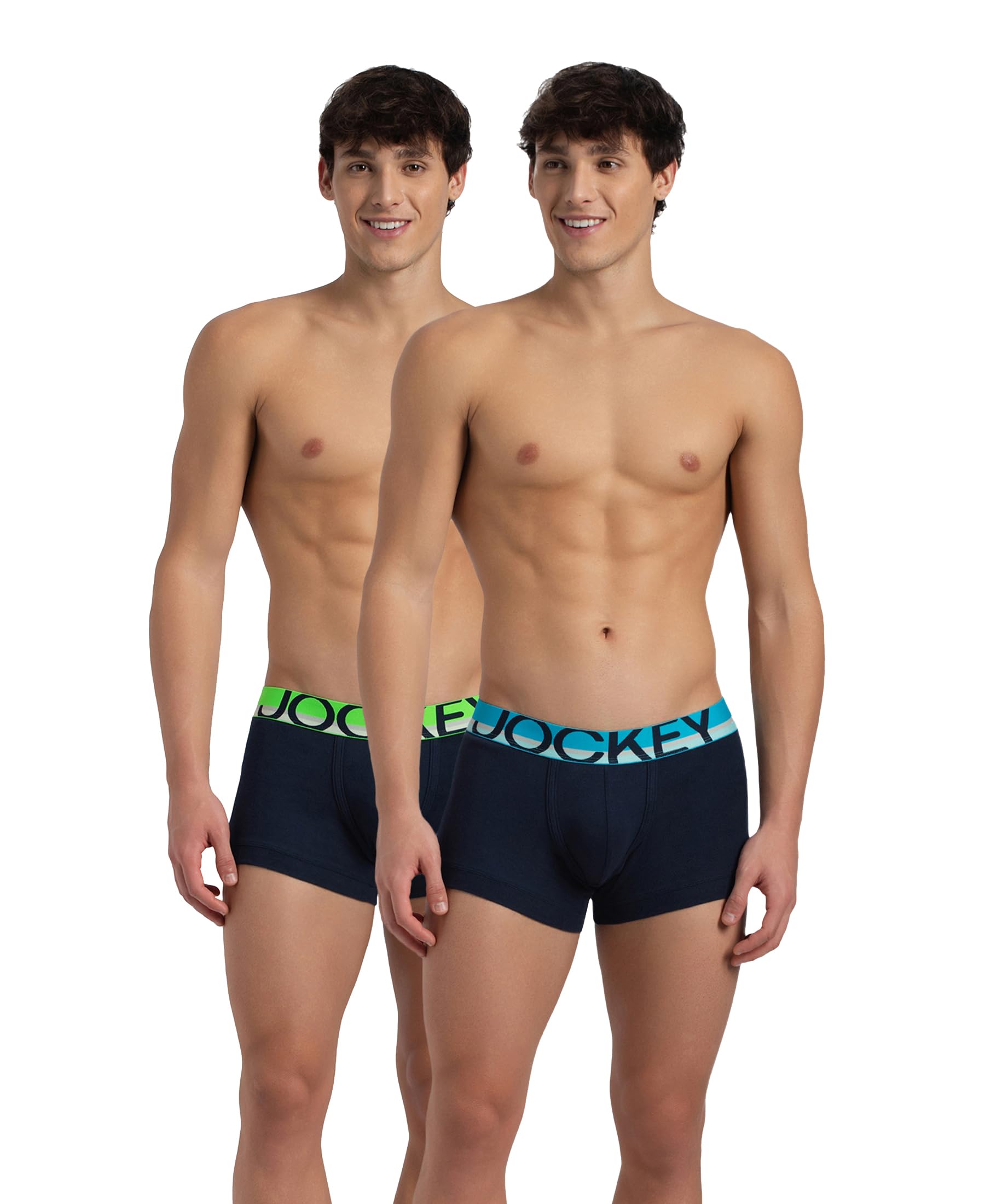 jockey FP03 Men's Super Combed Cotton Rib Solid Trunk with Ultrasoft Waistband (Pack of 2)_Navy_XL-picture-41