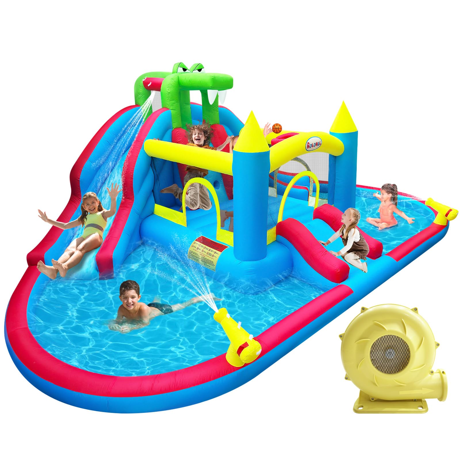 Photo 1 of Rolonal Inflatable Bounce House with Water Slides and Ball Pit