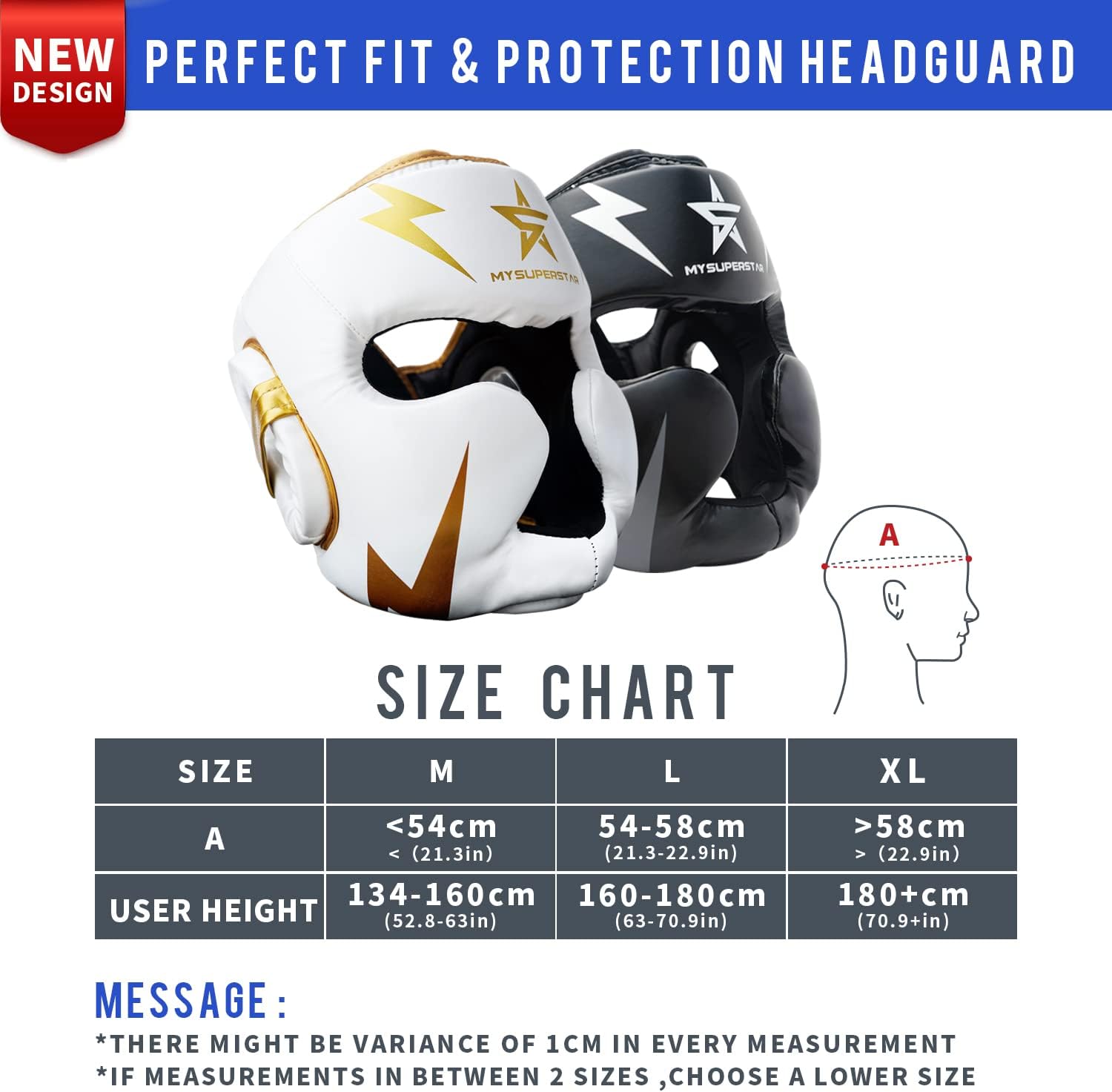 MYSUPERSTAR Ultimate Headgear for Boxing Kickboxing Muay Thai Sparring MMA UFC Martial Arts Taekwondo Perfectly fit Helmet for Men Women Boys Girls Boxing Gear, Gym Training Club Class Body Build : Sports & Outdoors